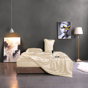 Fabrikpreis Maulbeerseide-Bettwäsche-Bettlaken-Sets mit Reißverschluss-Kissenbezug 4-tlg